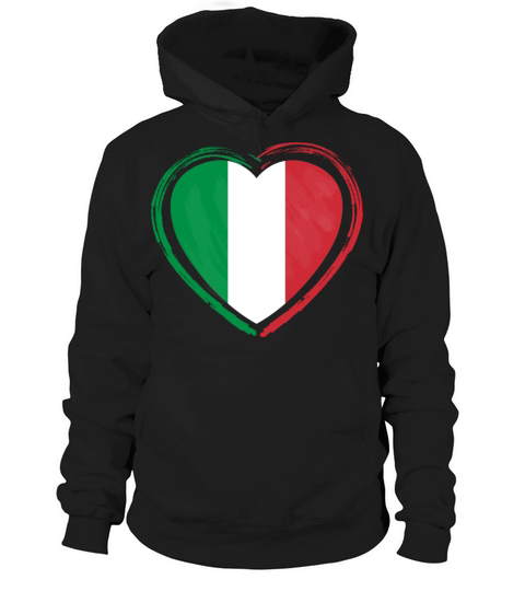 Italy Heart Vintage Flag Hoodie Unisex