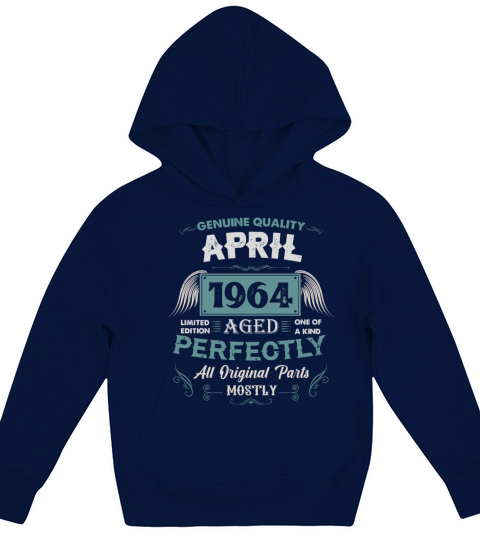 April 1964 Vintage Birthday Present Kids Hoodie