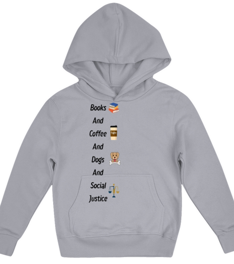 Book and coffee and dogs and social justice Kids Hoodie