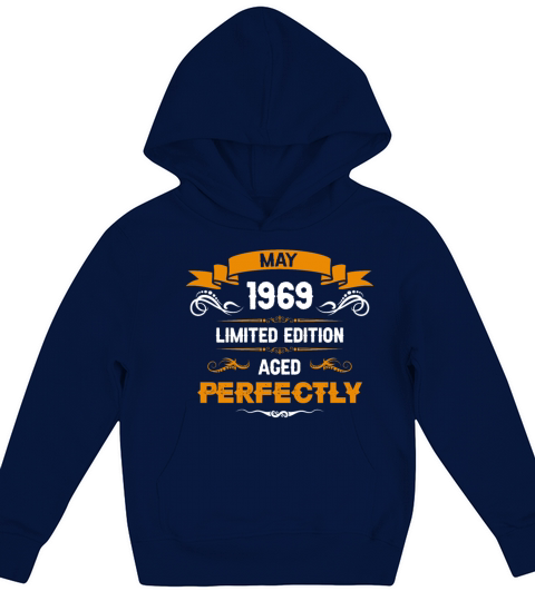 May 1969 Vintage Birthday Present Kids Hoodie