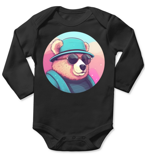 80s 90s Bear Lovers Vintage Long Sleeve Baby One-Piece