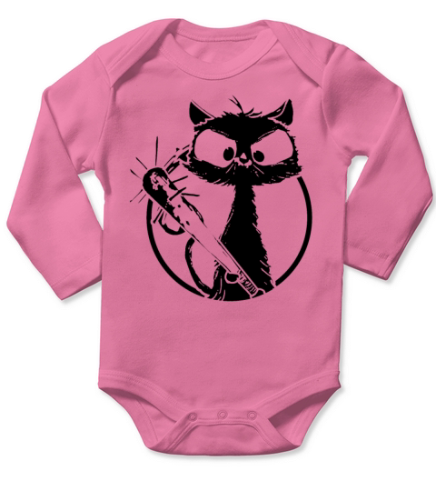 Halloween Retro Cat Vintage Cat Long Sleeve Baby One-Piece