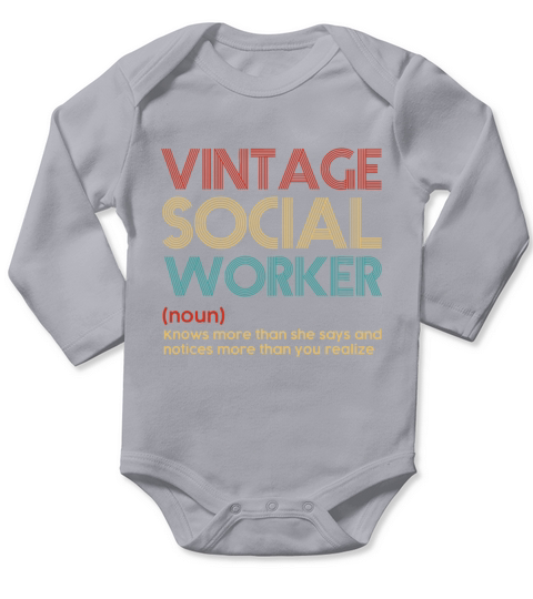 Social Worker idea Vintage Social Worker Long Sleeve Baby One-Piece