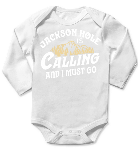 Vintage Jackson Hole T Calling And I Must Go Long Sleeve Baby One-Piece