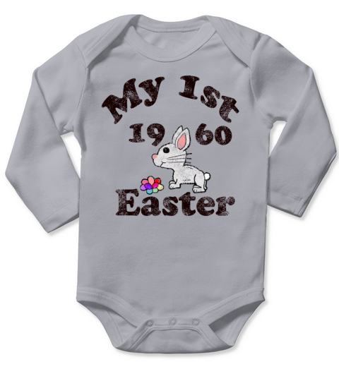 Vintage My 1st Easter 1960 ss Long Sleeve Baby One-Piece