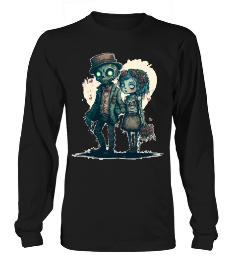 Creepy Zombie Undead Couple Steampunk Horror Valen Long sleeved Unisex
