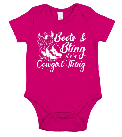 Boots And Bling Its A Cowgirl Thing Short Sleeve Baby One-Piece