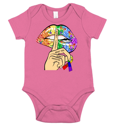 Dont Judge LGBT Pride Lips Short Sleeve Baby One-Piece