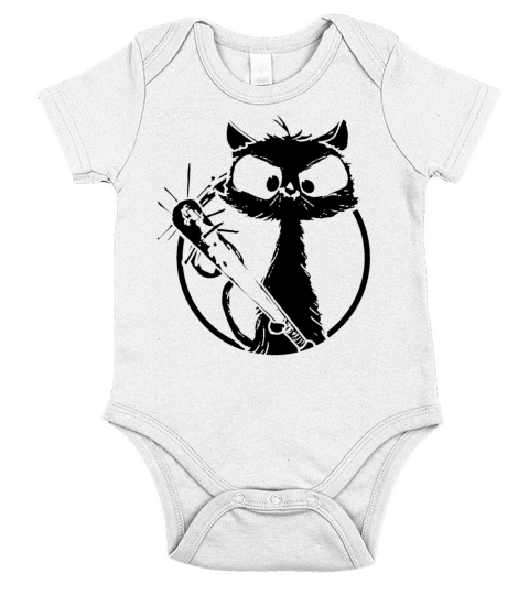 Halloween Retro Cat Vintage Cat Short Sleeve Baby One-Piece