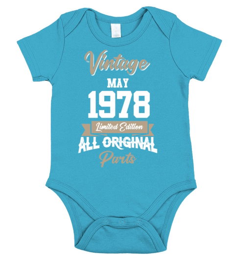 May 1978 Vintage Birthday Present Short Sleeve Baby One-Piece