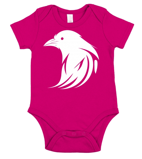 Raven Tattoo Portrait With Wings Short Sleeve Baby One-Piece