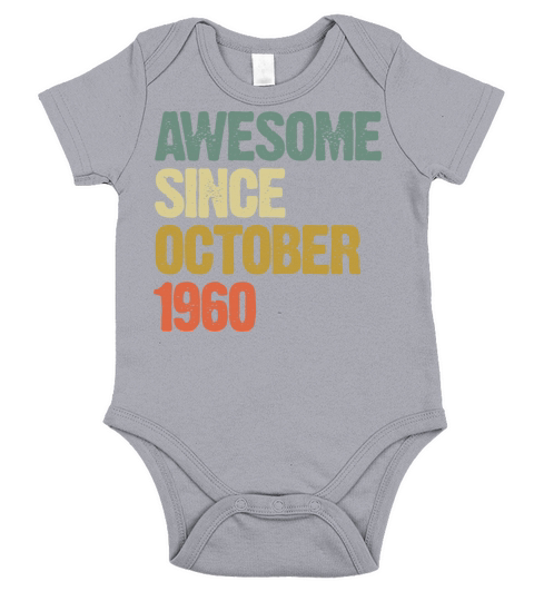 Vintage Awesome Since October 1960 Short Sleeve Baby One-Piece