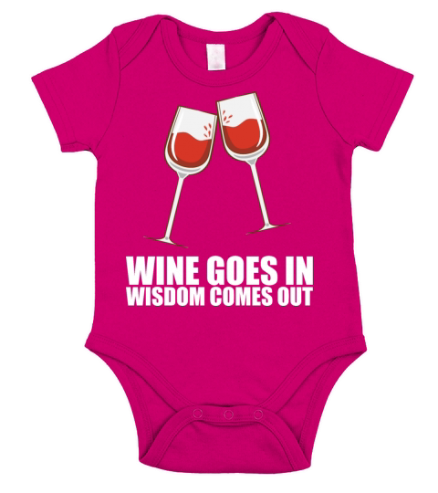Wine Goes In Wisdom Comes Out Short Sleeve Baby One-Piece