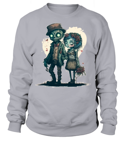 Creepy Zombie Undead Couple Steampunk Horror Valen Sweatshirt Unisex