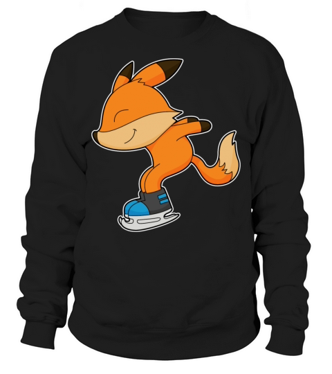 Fox At Ice Skating With Ice Skates Sweatshirt Unisex