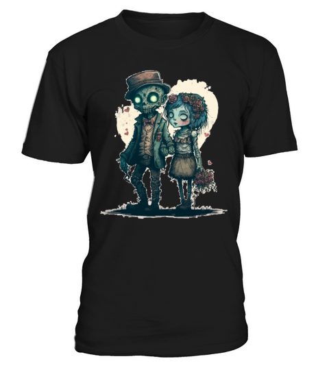 Creepy Zombie Undead Couple Steampunk Horror Valen T-Shirt Unisex