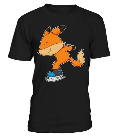 Fox At Ice Skating With Ice Skates T-Shirt Unisex