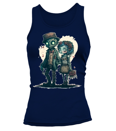 Creepy Zombie Undead Couple Steampunk Horror Valen Tank top Woman