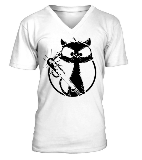 Halloween Retro Cat Vintage Cat V-Neck T-shirt