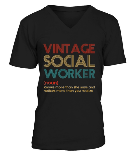 Social Worker idea Vintage Social Worker V-Neck T-shirt