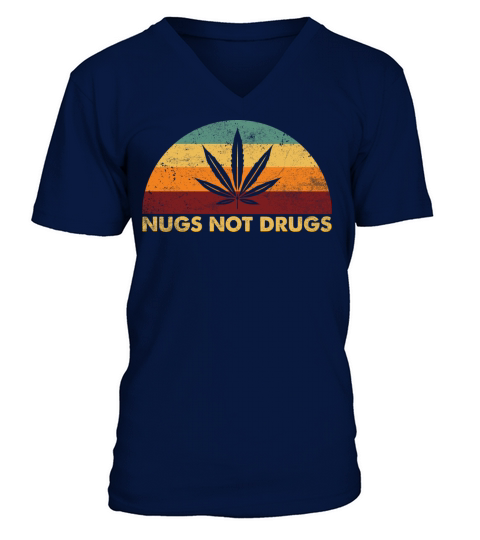 Vintage Retro Nugs Not Drugs V-Neck T-shirt