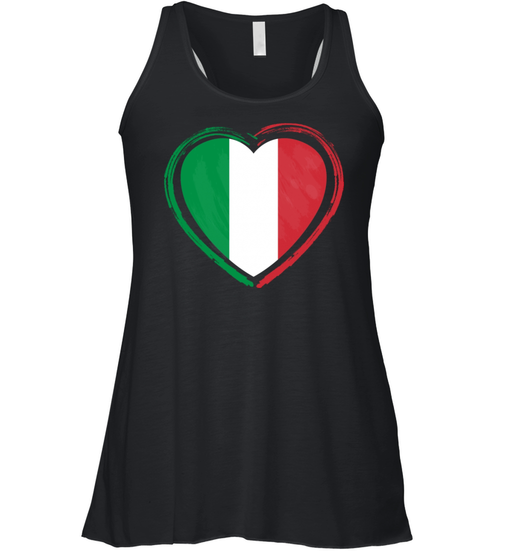 Italy Heart Vintage Flag Women's Flowy Tank Top
