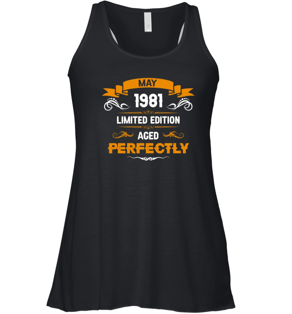 May 1981 Vintage Birthday Present Women's Flowy Tank Top