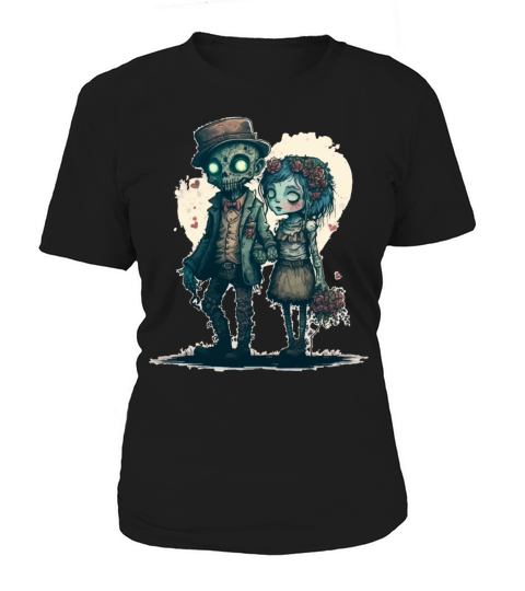Creepy Zombie Undead Couple Steampunk Horror Valen Women's T-Shirt