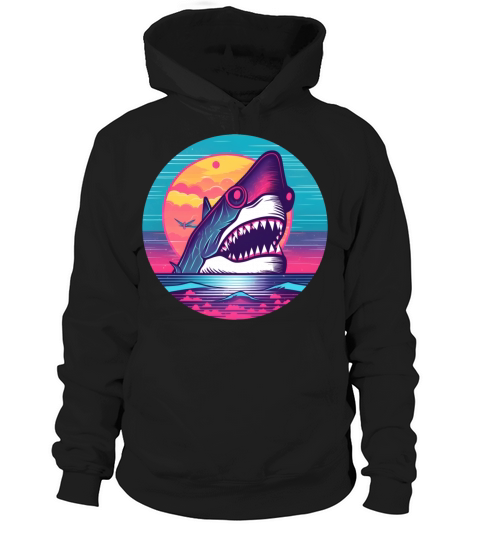 80s 90s Shark Lovers Vintage Hoodie Unisex