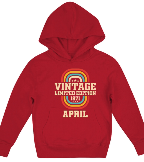 52nd birthday April vintage 1971 vintage Kids Hoodie