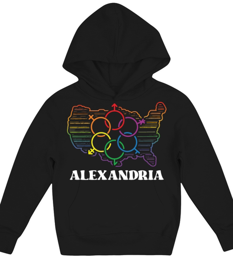 Alexandria Pride Flag Pride Month LGBTQ Flag LGBT Kids Hoodie