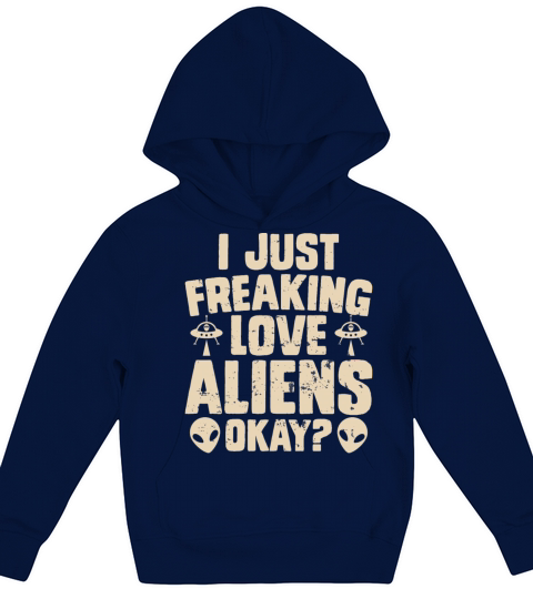 Funny Vintage UFO Alien Kids Hoodie