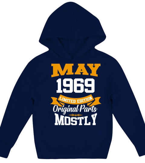 May 1969 Vintage Birthday Present Kids Hoodie