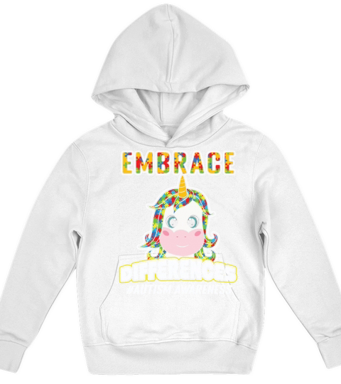 Unicorn Different Colorful Puzzle Autism Awareness Kids Hoodie