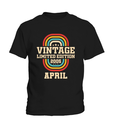 18th birthday April vintage 2005 vintage Kids T-Shirt