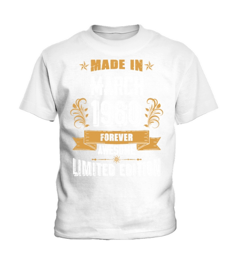 March 1960 Vintage Birthday Present Kids T-Shirt