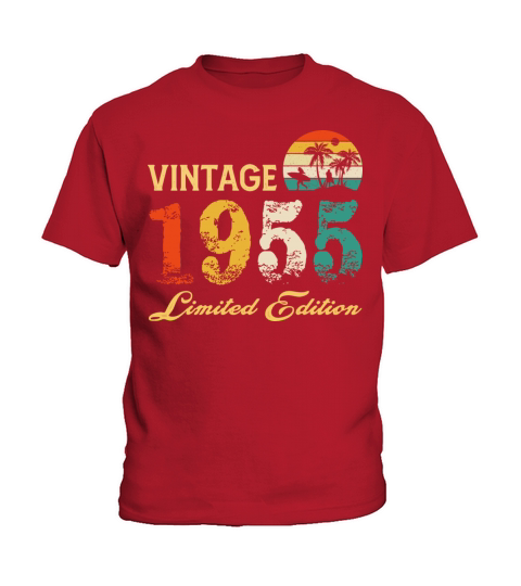 Vintage 1955 Limited Edition Born In 1955 Birthday Kids T-Shirt