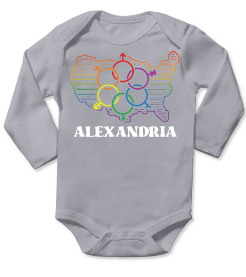 Alexandria Pride Flag Pride Month LGBTQ Flag LGBT Long Sleeve Baby One-Piece