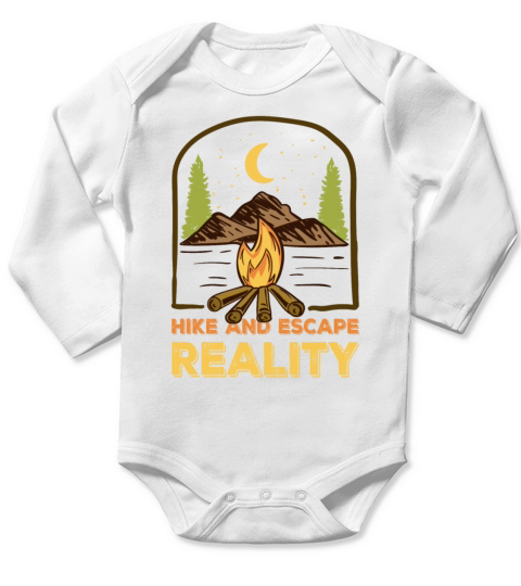 funny hiking hike and escape from reality Long Sleeve Baby One-Piece