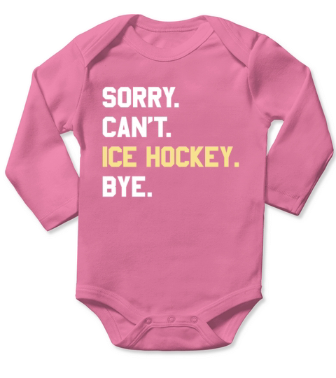 Funny Ice hockey Gift for Men Women Boys or Girls Long Sleeve Baby One-Piece