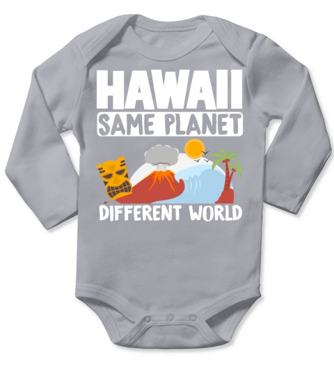 Islands Vintage Souvenir Hawaii Same Planet World Long Sleeve Baby One-Piece