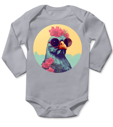 Vintage Chicken Lovers Long Sleeve Baby One-Piece