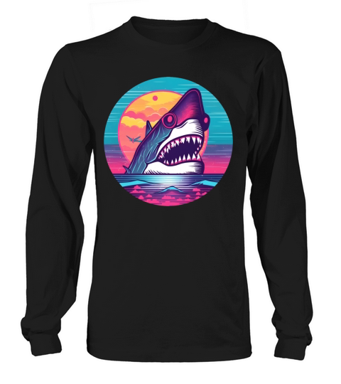 80s 90s Shark Lovers Vintage Long sleeved Unisex