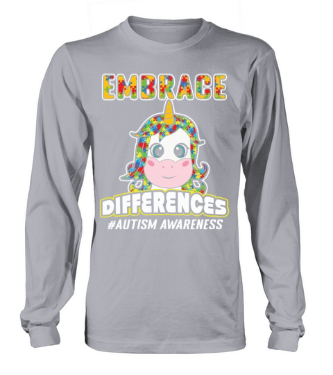 Unicorn Different Colorful Puzzle Autism Awareness Long sleeved Unisex
