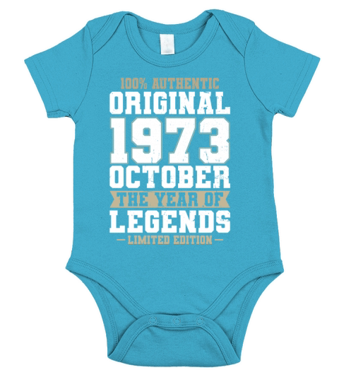 50th birthday october 1973 original 1973 Short Sleeve Baby One-Piece