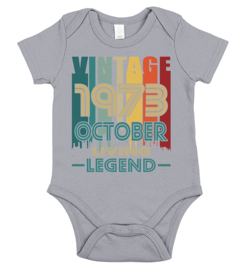50th birthday october 1973 vintage 1973 Short Sleeve Baby One-Piece