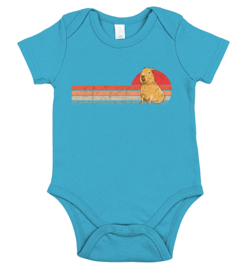 Capybara Retro Vintage Short Sleeve Baby One-Piece