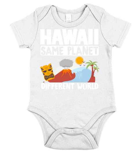 Islands Vintage Souvenir Hawaii Same Planet World Short Sleeve Baby One-Piece
