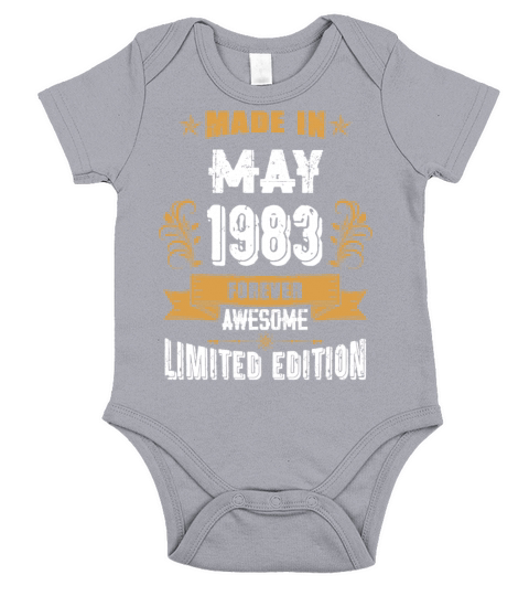 May 1983 Vintage Birthday Present Short Sleeve Baby One-Piece