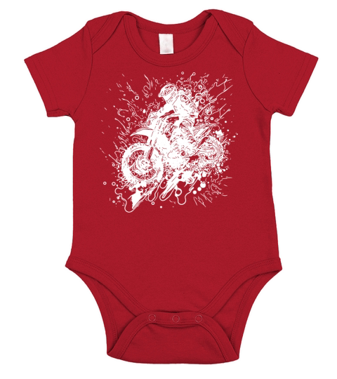 Off-road Motorcycle Racing Style Jump Splash Short Sleeve Baby One-Piece